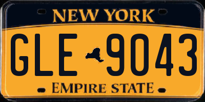 NY license plate GLE9043