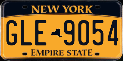NY license plate GLE9054
