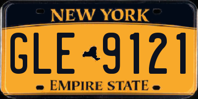NY license plate GLE9121