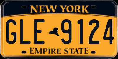 NY license plate GLE9124
