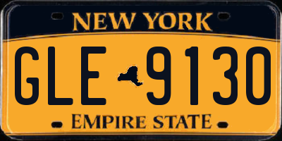 NY license plate GLE9130
