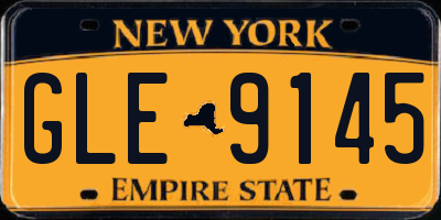 NY license plate GLE9145