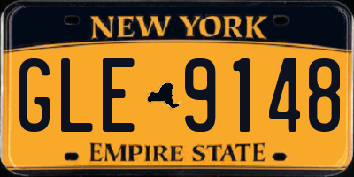 NY license plate GLE9148