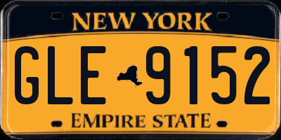 NY license plate GLE9152