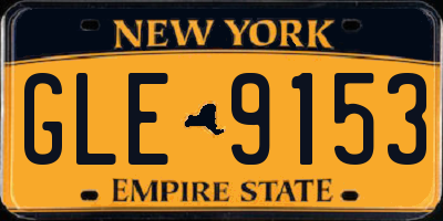 NY license plate GLE9153