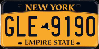 NY license plate GLE9190