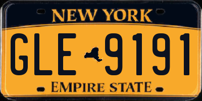 NY license plate GLE9191