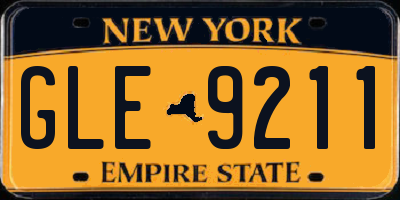 NY license plate GLE9211
