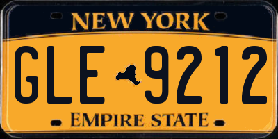 NY license plate GLE9212