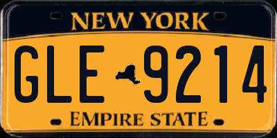 NY license plate GLE9214