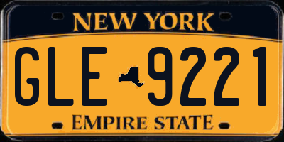 NY license plate GLE9221