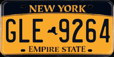 NY license plate GLE9264