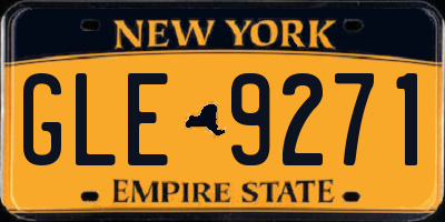 NY license plate GLE9271