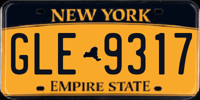 NY license plate GLE9317