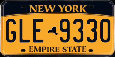 NY license plate GLE9330