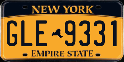 NY license plate GLE9331