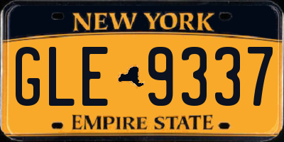 NY license plate GLE9337