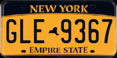 NY license plate GLE9367