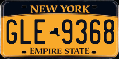 NY license plate GLE9368