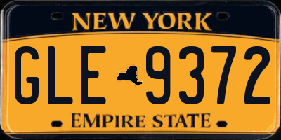 NY license plate GLE9372
