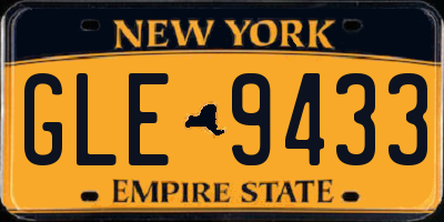 NY license plate GLE9433
