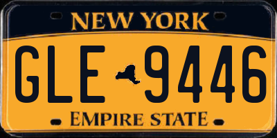 NY license plate GLE9446