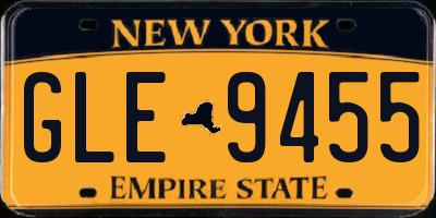 NY license plate GLE9455
