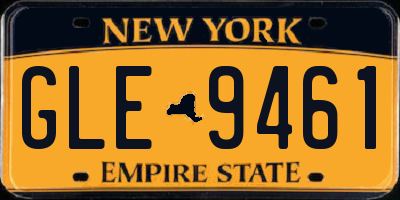 NY license plate GLE9461