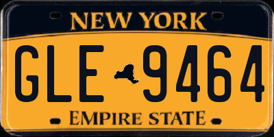 NY license plate GLE9464