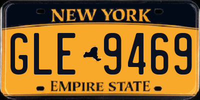NY license plate GLE9469