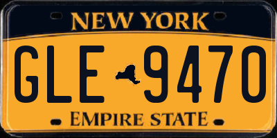 NY license plate GLE9470