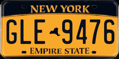 NY license plate GLE9476