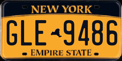 NY license plate GLE9486
