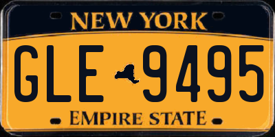 NY license plate GLE9495