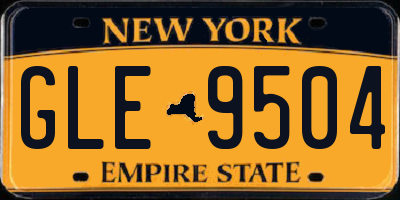 NY license plate GLE9504