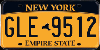 NY license plate GLE9512
