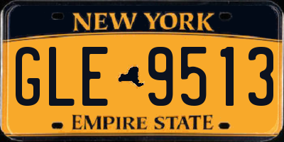 NY license plate GLE9513