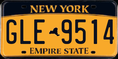 NY license plate GLE9514