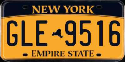 NY license plate GLE9516