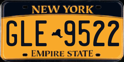 NY license plate GLE9522