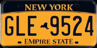 NY license plate GLE9524