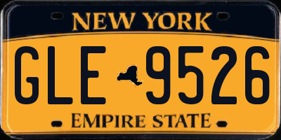 NY license plate GLE9526