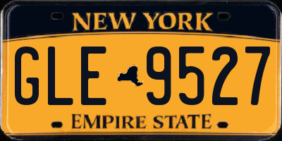 NY license plate GLE9527