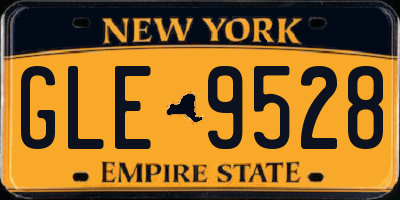 NY license plate GLE9528