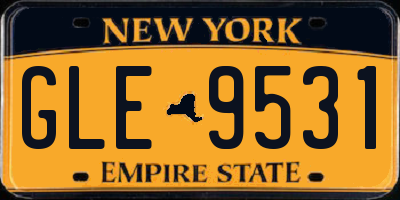 NY license plate GLE9531