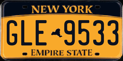 NY license plate GLE9533