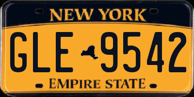 NY license plate GLE9542