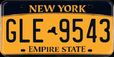 NY license plate GLE9543