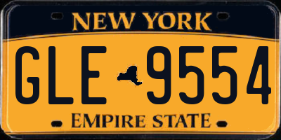 NY license plate GLE9554