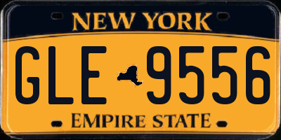NY license plate GLE9556